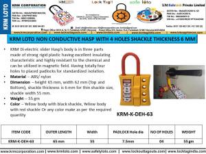 KRM-K-DEH-63 4 KİLİT ASMA YERİ 6mm KANCA ÇAPI TERMİK ŞALTER ÇOKLANDIRCI